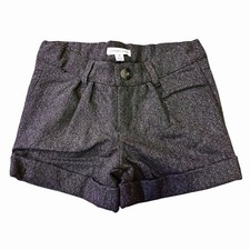 New Pumpkin Patch Girl Textured Pleated Shorts, Black  Gray Size 9Y