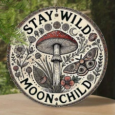 1pc Vintage Aluminum Plate,round Metal Wall Art,Suitable for Home,Cafe,Bar,Beach