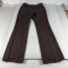 VTG 90s Levi's Silver Tab Pants Juniors 30x30 Flare Dark Brown Polyester Tag 7M