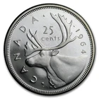 1964 Canada Silver 25 Cents BU/Prooflike