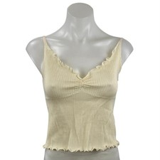Urban Outfitters Out From Under Yellow Rib Knit Lettuce Cami Tank Top Size XL