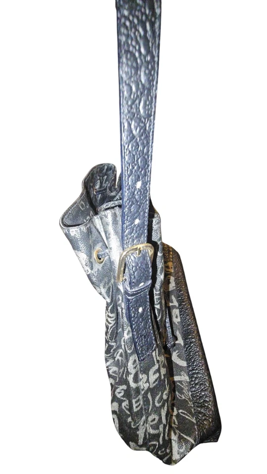 Bolso tipo cubo de hombro con cordón de cuero Iceberg vintage hecho en Italia Foto 4 de 4