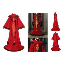 Phantom Menace Padme Amidala Cosplay Throne Room Gown Red Dress Queen Skirt Suit