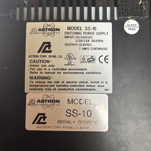 Astron SS-10 230VAC 2.5A Switching Power Supply Standalone Unit Module With Cord - Zdjęcie 5 z 5