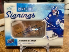 2015-16 Upper Deck Ice - Rinkside Signings Jonathan Bernier #RS-BE (AU, MEM)