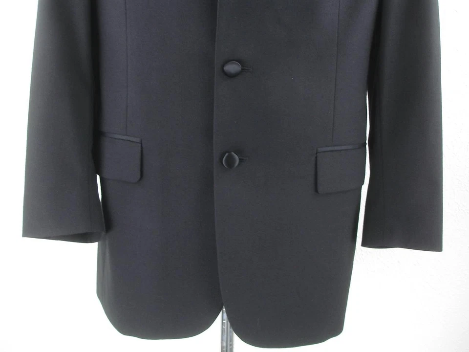 Men's 38S Jos. A Bank 2-Pc 3-Button Formal Wear Tuxedo Suit Black Pants 30 X 26 - Image 4 of 4