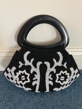 Cache - Women's Beaded Purse -Black/White - Excellent Condition