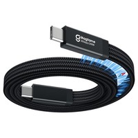 Magtame 240W Magnet USB C Zu USB-C Kabel 2.3FT / 0.7M, Flat Coiled 20Gbps USB