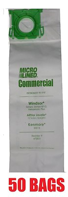 50 Windsor Sensor Micro-Lined Commercial Upright Vacuum Bags, Replaces 5093AM,