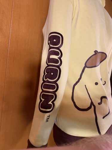 NUEVO Sudadera con capucha Sanrio Hoo Bee Pom Pom Purin Pompompompurin con cremallera amarillo Kawaii Anime XS - Imagen 5 de 6