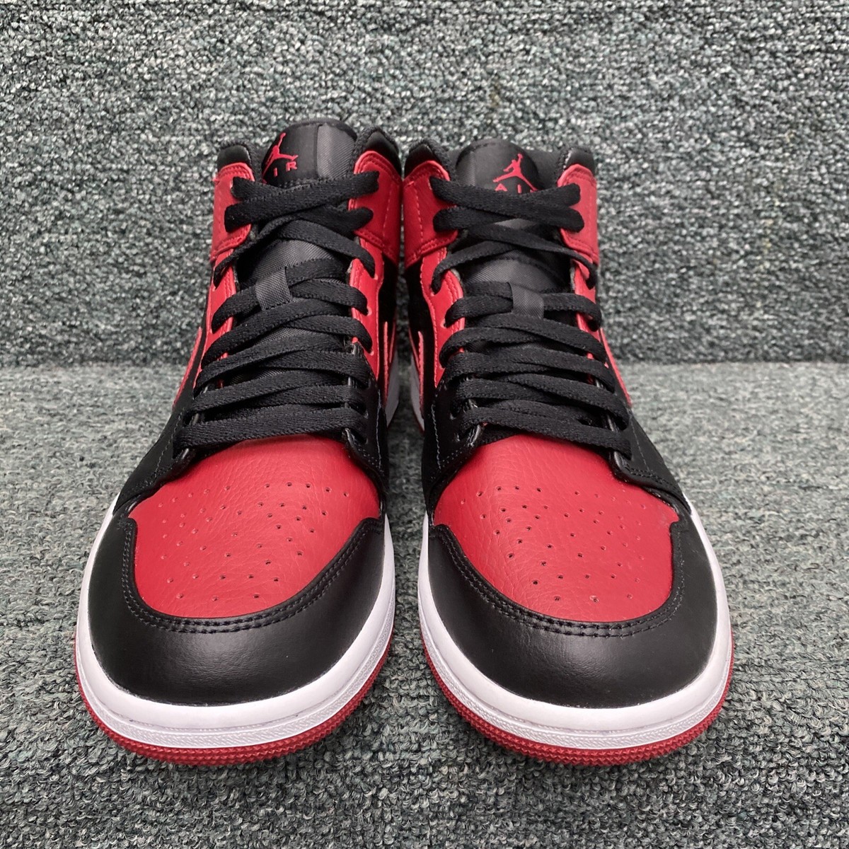 Nike Air Jordan 1 Mid Banned Bred 2020 Black Red 554724-074