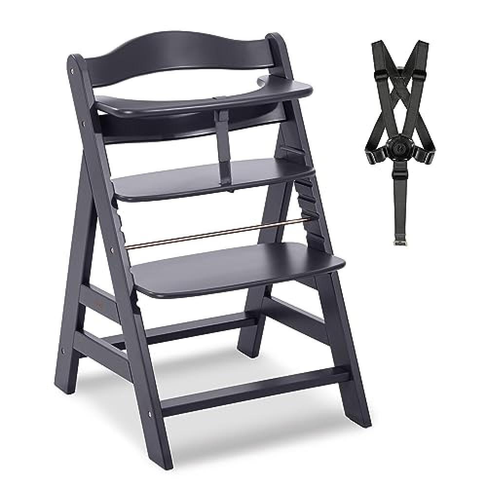 Hauck Seggiolone Pappa in Legno Alpha+ - Legno Cert.FSC®, Cintura Inguinale in