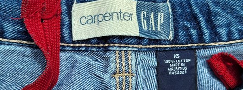 GAP Carpenter Jeans Boy's Size 16 Blue Faded School Outdoor Classic Gorpcore - Picture 5 of 11