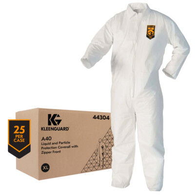1 Suit , KleenGuard  44304 A40 Coveralls, White, XL 
