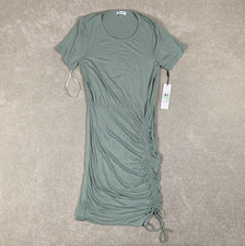 Calvin Klein NEW Body Con Ruched Dress Summer SOFT Size 8 Sage Green