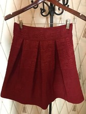 Burgundy Maeve by Anthropologie Pleated Skirt 6