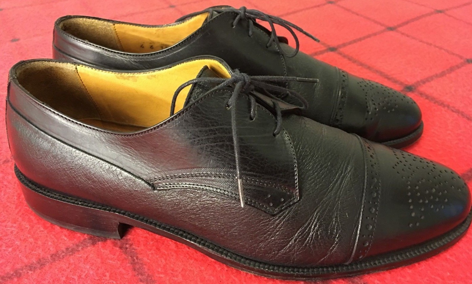 SAOLA SCARPA STRINGATA JOHNSTON & MURPHY CELLINI UOMO TAGLIA 9 M TOMAIA SUOLA IN PELLE NERA