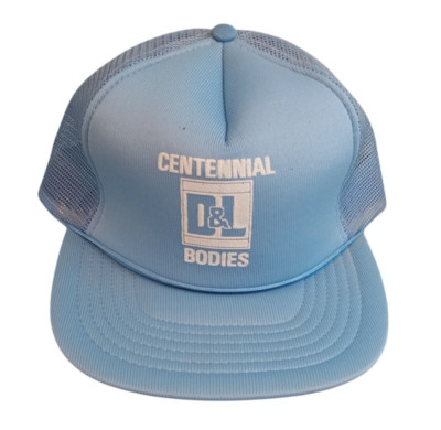 Vintage D&L CENTENNIAL BODIES Snap Back Foam Mesh Advertising Trucker Hat OS