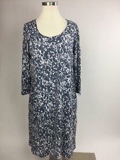 J. Jill Pure Jill Gray White Abstract Floral Shift Dress Small Excellent