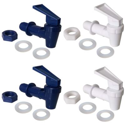 Replacement Cooler Faucet 2 Blue and 2 white Water Dispensers, Free Spigot