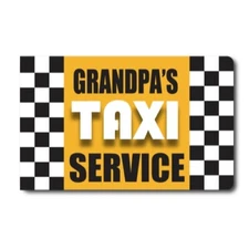 Grandpa's Taxi Service Magnet Decal, 5x8 Inches, Automotive Magnet for Car
