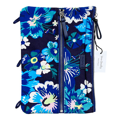 Vera Bradley Floral Canvas Pencil Pouch Tech Case Travel