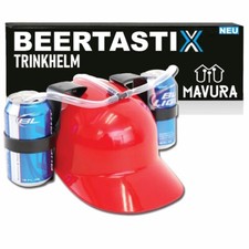 BEERTASTIX Trinkhelm Bierhelm Getränkehalter Getränkehelm Saufhelm Party Helm