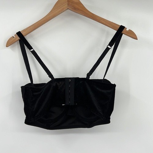 Adore Me Velvet Velour Demi Bra Women’s 34DDD Black Underwire Sexy - Picture 4 of 6