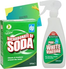 Bicarbonate of Soda for Cleaning 500g and White Vinegar Spray 500ml Bundled Wit 40.54 per litre