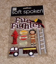 Me & My Big Ideas Soft Spoken Dimensional Embellishment ~ Fire Fighter Kids