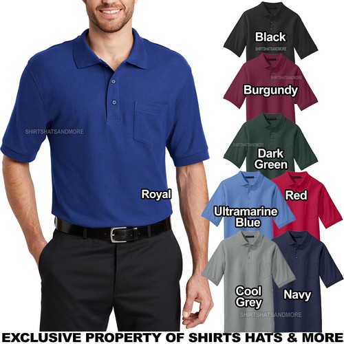 Mens Big and Tall Soft Blended Pocket Polo Shirt LT, XLT, 2XLT, 3XLT, 4XLT NEW - Picture 1 of 9