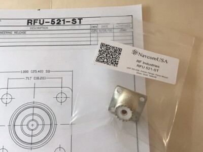 Connettore Pannello UHF RF Industries RFU-521-ST SO-239 - Argento/Oro/Teflon