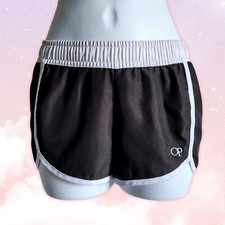 Girls' Black OP Athletic Shorts with Elastic White Band and Trim Size M 7-8 