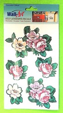 5pc 1 Sheet Spring Flowers Wall Art Self Stick Adhesive Decals Decor Accents