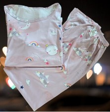 Womens 2-Piece PJ Pajamas Set Long Sleeves Leg Pink Dust Rose Size M