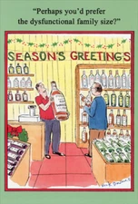 Dysfunctional Family Size Bottle Box of 12 Humorous  Funny Christmas Cards