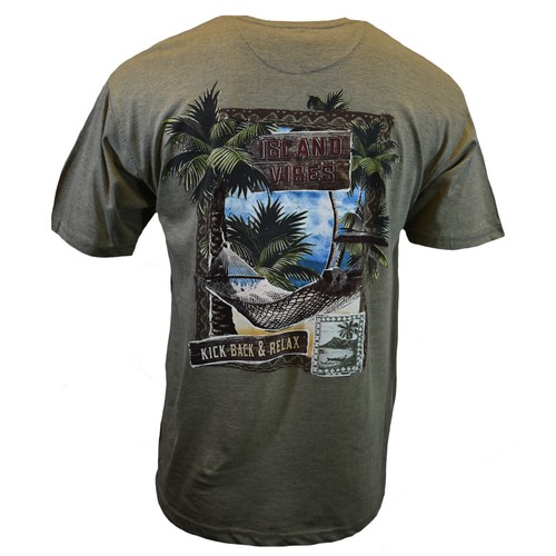 Men's Hawaiian Shirt Button Down Tropical Beach Martinique