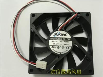 1 PCS NEW XINRUILIAN XFAN Cooling Fan RDL8015S DC12V 0.09A 80*15MM 3 Pin