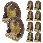 10 Pcs Simulation Wooden Door Fairy Garden Accessories Mini Doors for Crafts