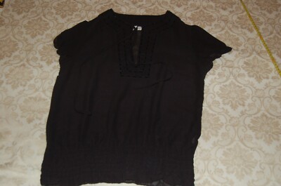 Mirame - Women's blouse, black veil, 100% polyester, used