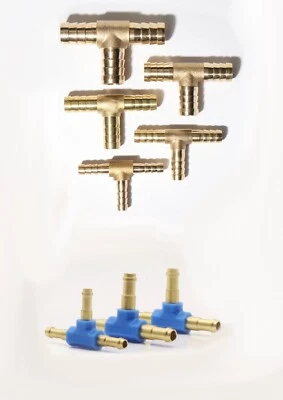 CELTD Brass Barbed T Piece for Hose 2-25mm in range pipe air water oil LPG Etc