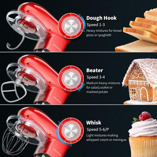 Stand Mixer 1500W/1800W 6+P Speed Tilt-Head Electric Kitchen Mixer with 7.5 - Picture 29 of 50