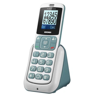 BRONDI AMICO HOME GSM CON TASTI GRANDI DUAL SIM VOLUME ALTO BIANCO/GRIGIO