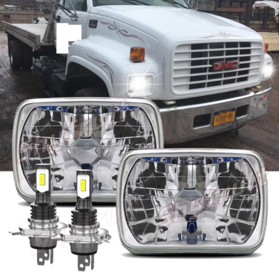 for GMC C4500 C5500 C6500 TopKick 2003-09 Pair 7x6'' Led Headlights High/Low Beam