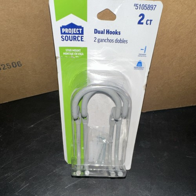 #ad Project Source Dual Hooks Metal Gray Wall Mounted Traditional 2 Pack #5105897 $13.99