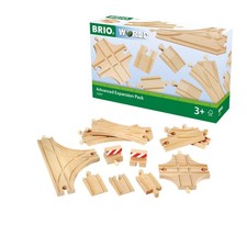 BRIO World Advanced Expansion Pack - 11-Piece Wooden Train Track - FSC-Certif...