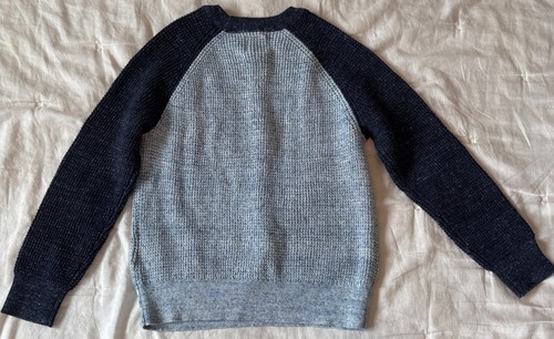 NWT Authentic Gap Kids Crew Neck Long Sleeve Sweater Blue S (6-7) Baseball Style - Picture 2 of 7