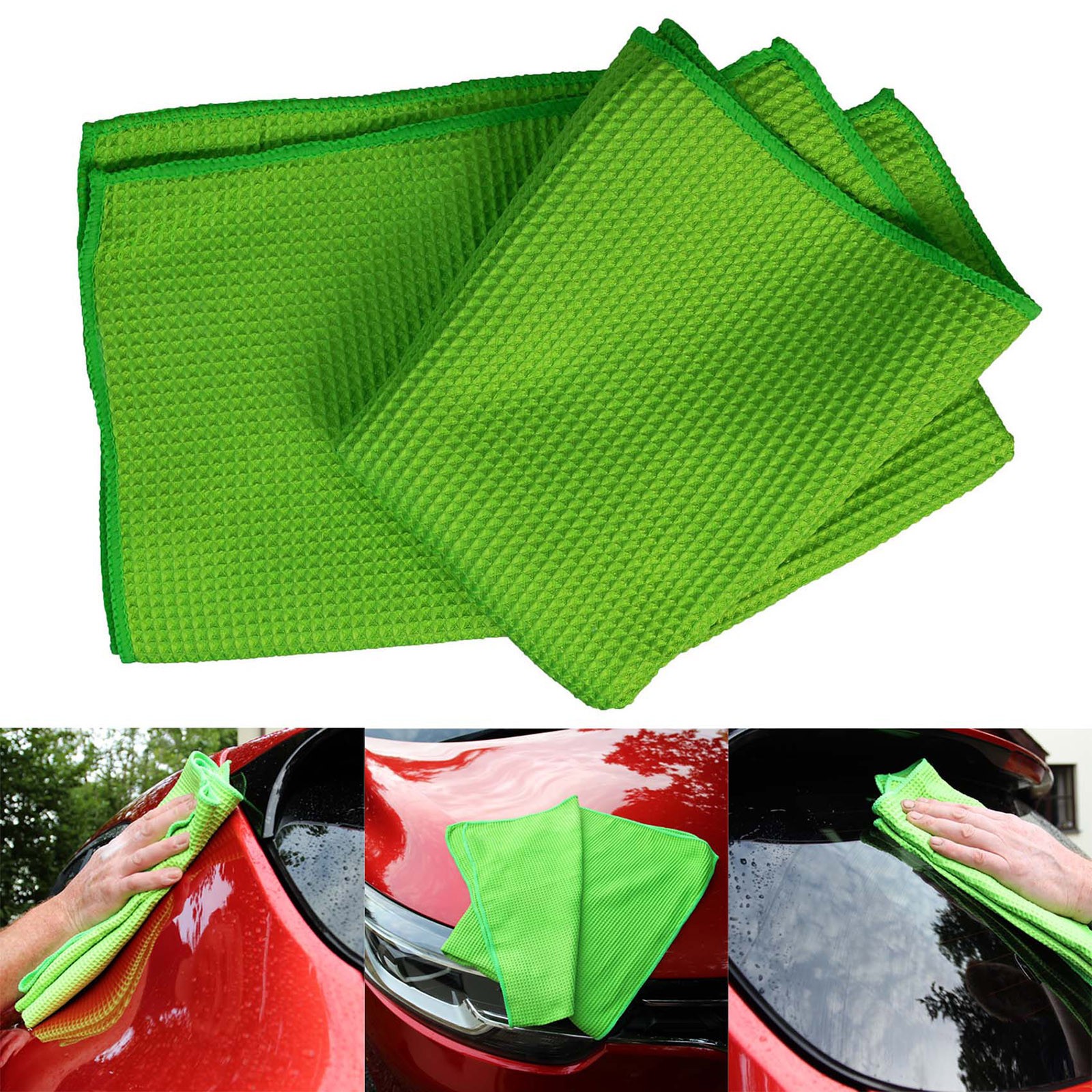 3PC Microfibre Car Cleaning Cloth Auto Detailing Durable Soft Wash Household