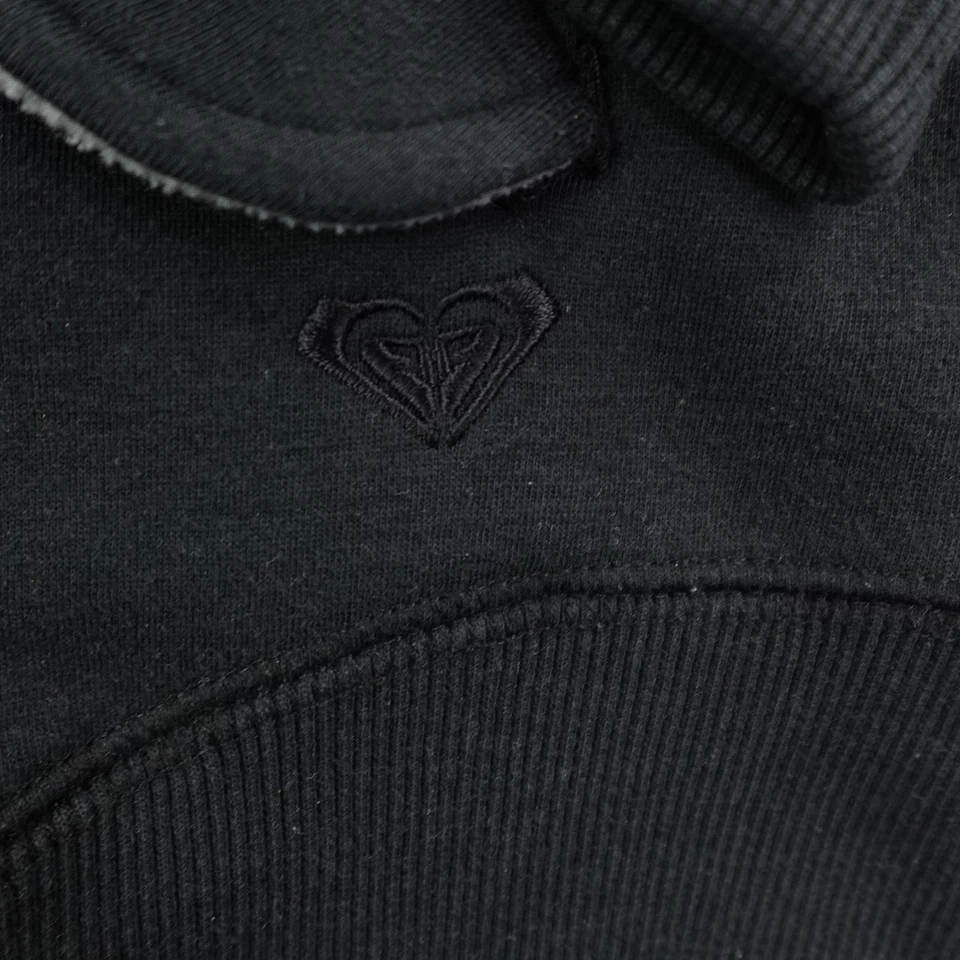 Jaqueta Roxy Vintage Feminina Grande Longa Preta Zíper Completo Forrada de Lã Y2K - Imagem 4 de 4