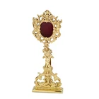 Reliquary Monstranz Hausaltar brass Luna opening rear gold gloss for church home